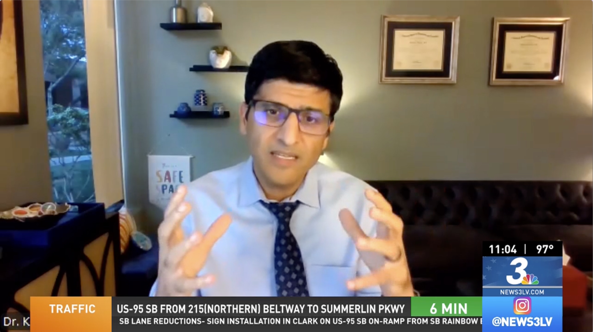 Dr. Khurana providing insights on NBC News 3