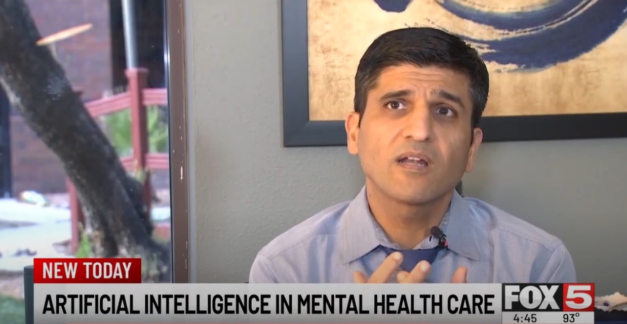 Dr. Khurana talking about AI and mental health on Fox 5