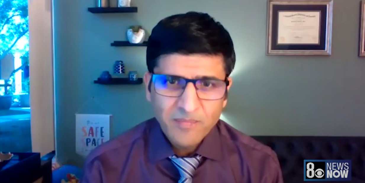 Dr. Khurana on 8 News Now discussing the dangers of sharenting