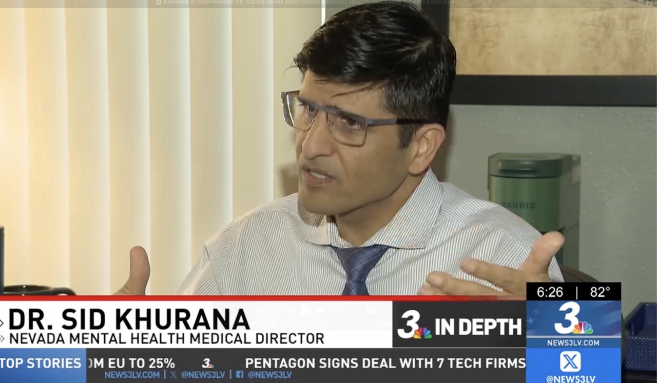 Dr. Sid Khurana on NBC 3 News Discussing AI Companion risks for kids