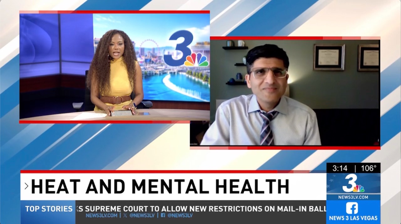 Dr. Sid Khurana discusses extreme heat and mental health on News 3 Las Vegas
